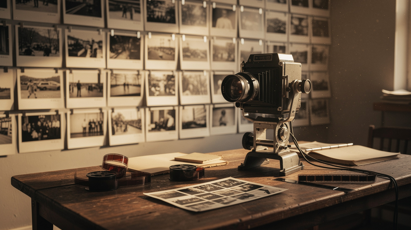 Old photograph archive and darkroom equipment used for documentary photography